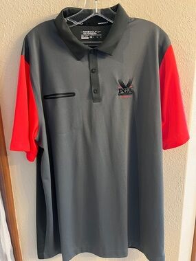 Nike Gray Golf Polo with Vibrant Neon Sleeves - size XL